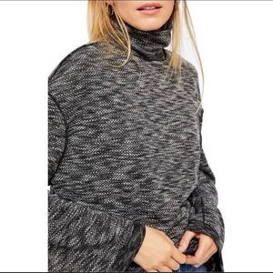 FREE PEOPLE Sunny Days Stretch Cotton Turtleneck Top